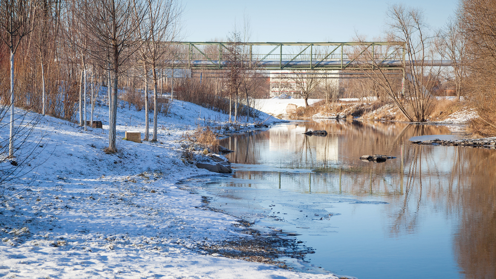 Brücke Gispersleben im Winter